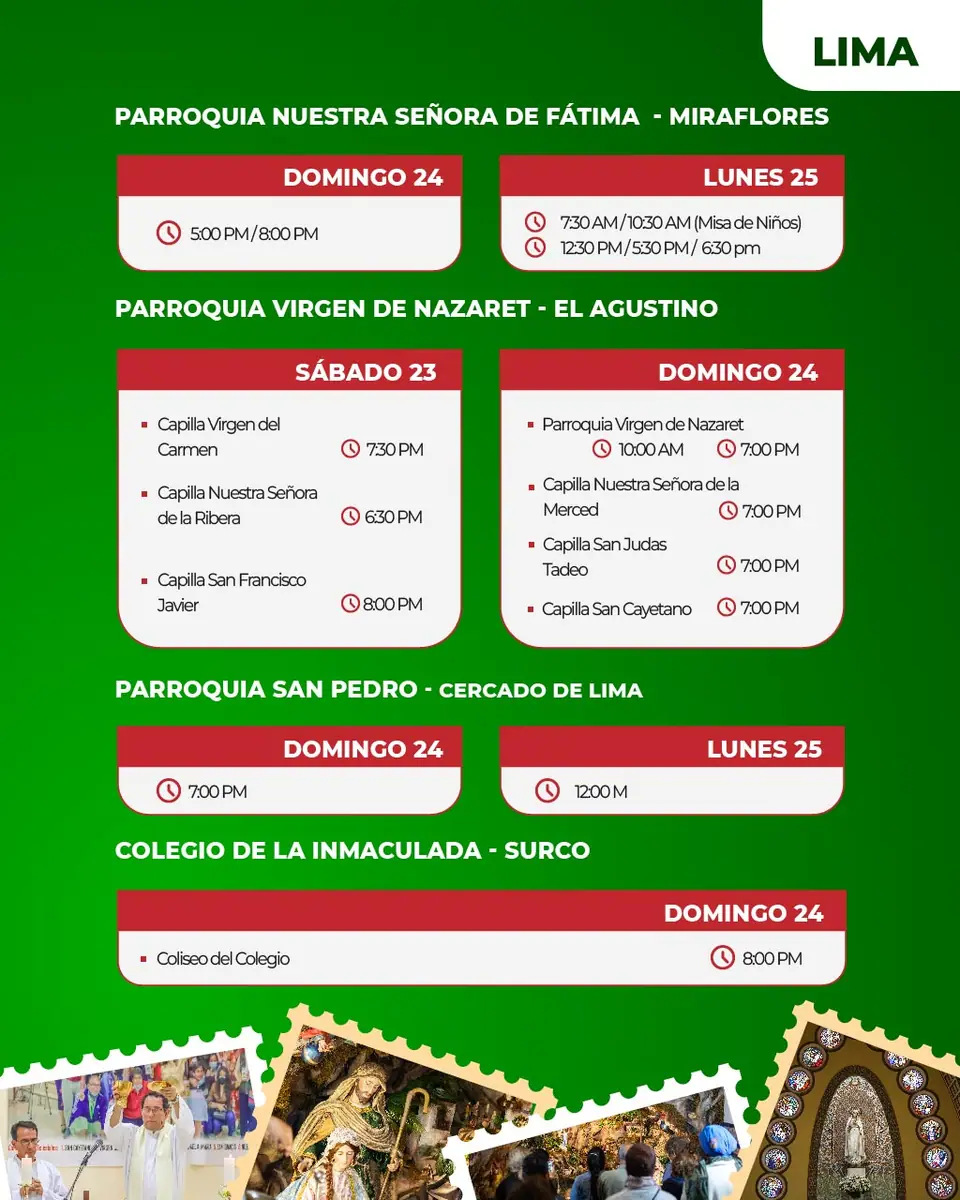 Horarios de misa en Amazonas